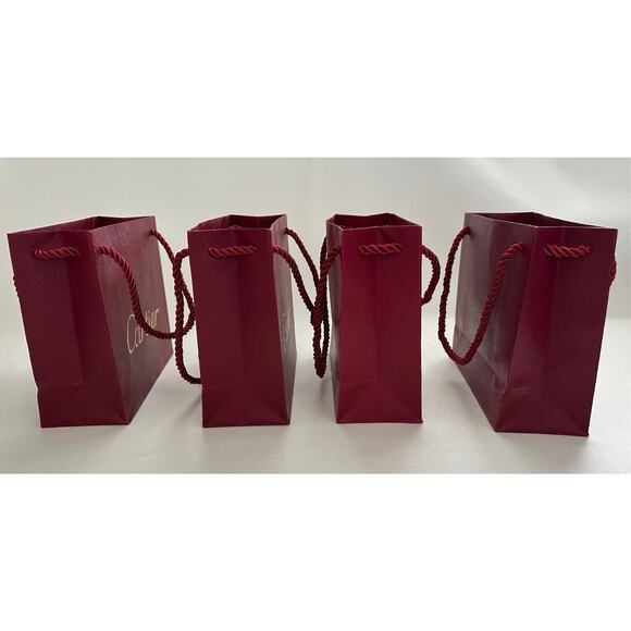 Cartier Textured Gift Bags Burgundy Petite 7 x 7 7/8 in. Set Of Four - Picture 10 of 15